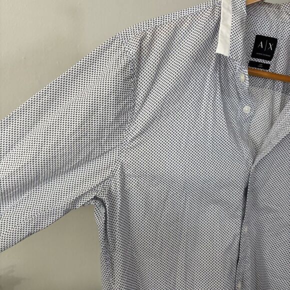 Armani Exchange men’s medium Blue Casual Button Down Shirt slim fit - Picture 7 of 9